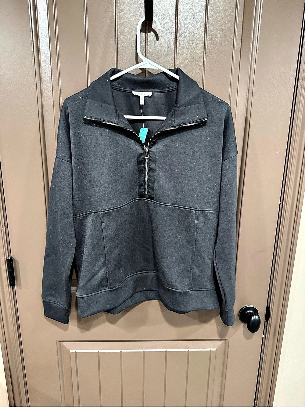 Maurices Athleisure Half Zip Pullover Sweatshirt Black Large